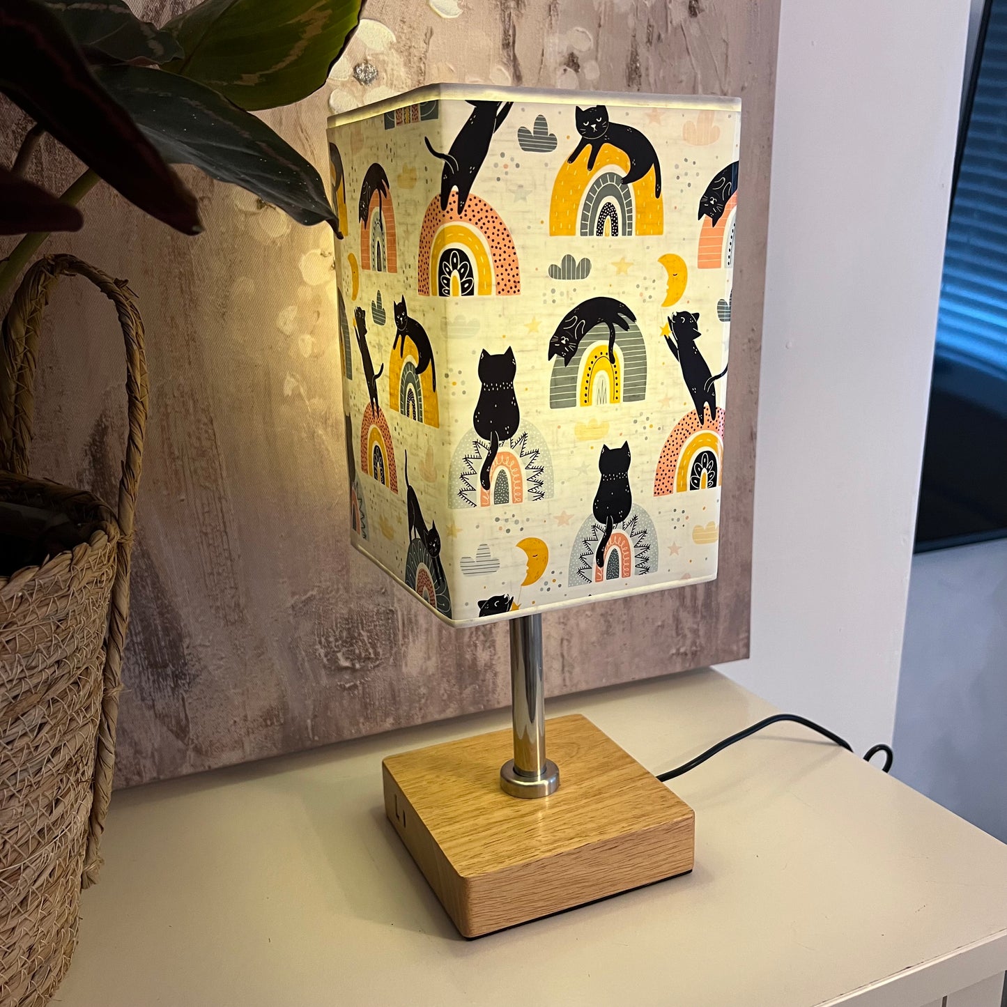 Mystic Black Cat Table Lamp - Touch On